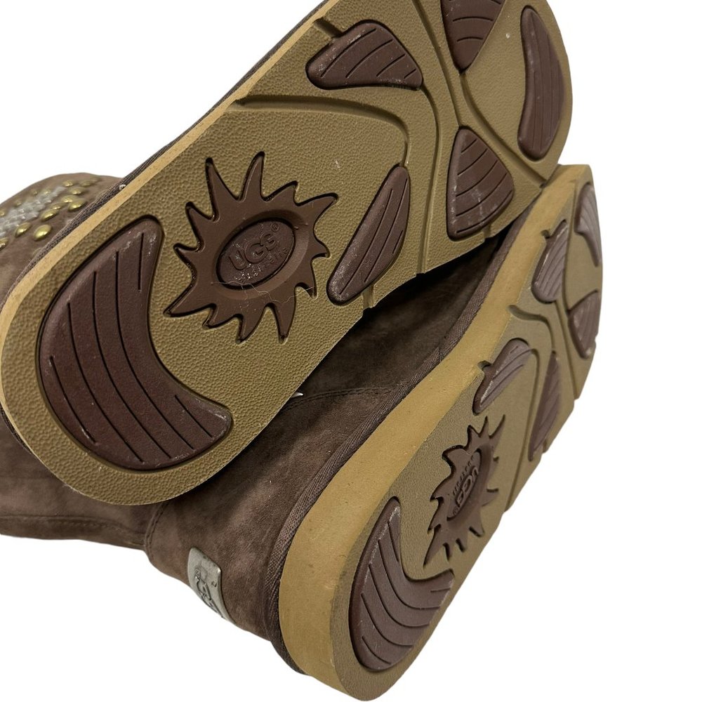 UGG 3330 AVONDALE STUDDED BROWN SHEEPSKIN SHEARLING TALL COZY WINTER BOOTS - Picture 5 of 10